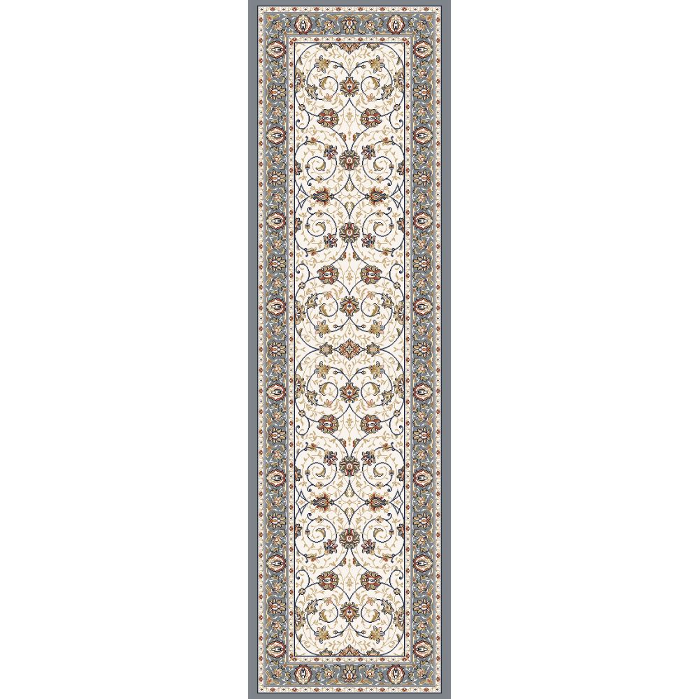Dynamic Rugs 57120-6454 Ancient Garden 2.2 Ft. X 11 Ft. Finished Runner Rug in Ivory/Light Blue